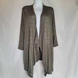 NWT Torrid Olive 3/4 Sleeve Draped Open Front Cardigan Top Size 1(1X)